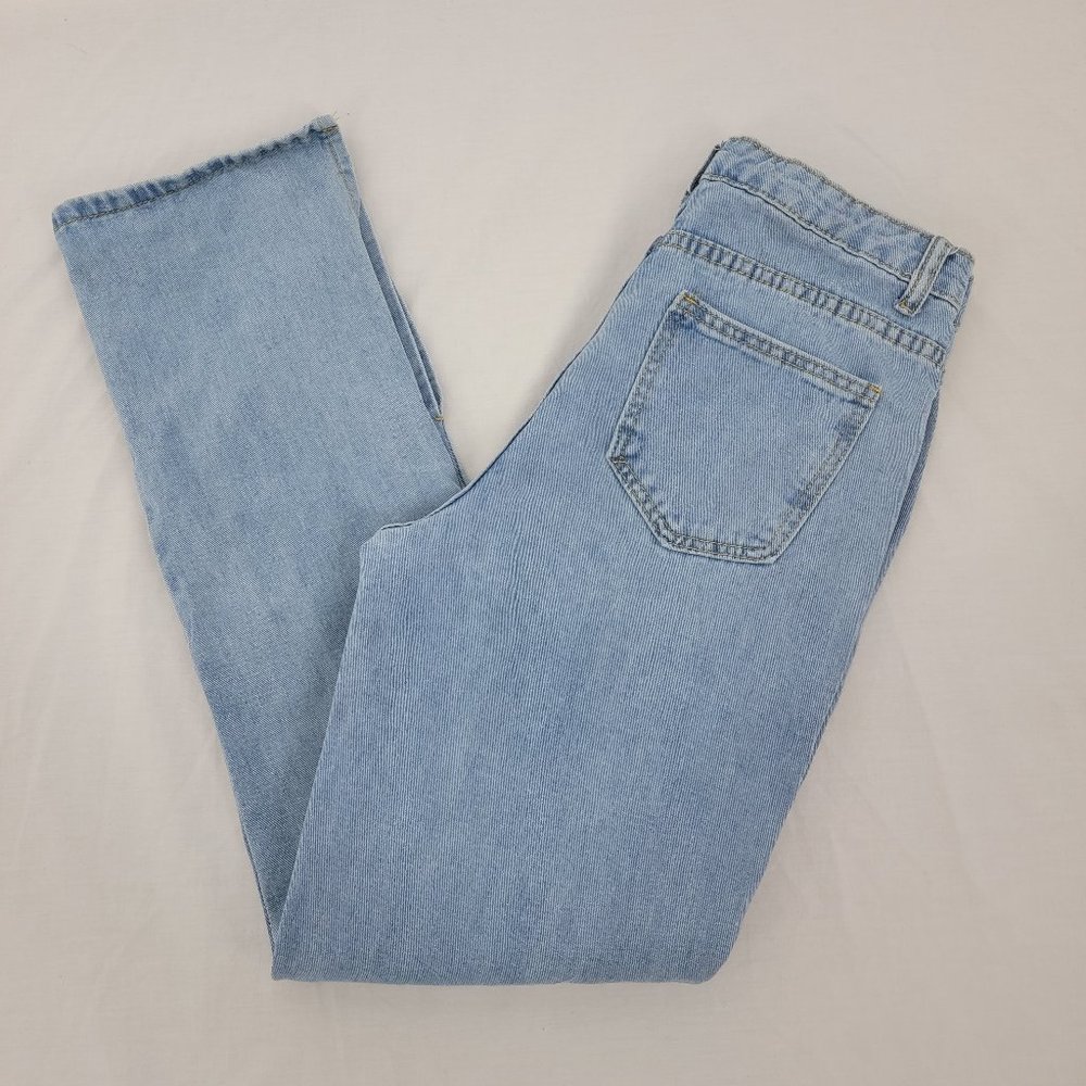 Shein Jeans Straight Leg High Rise  Blue Light Wash Denim Women's Medium
